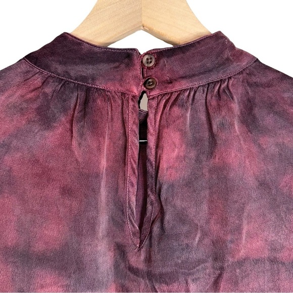 Cloth & Stone Tie Dye Mock Neck Smocked Cuff Top Size Small - Size S - Picture 5 of 7